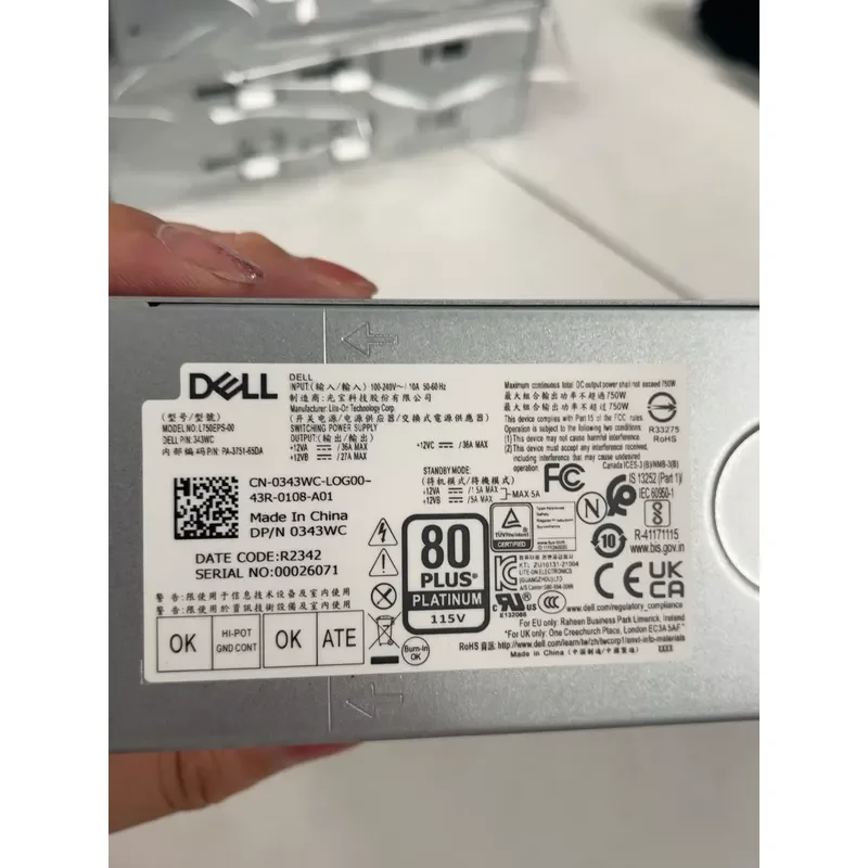 for Dell Original Power Supply L735EBS-00 343WC Model 80 PL