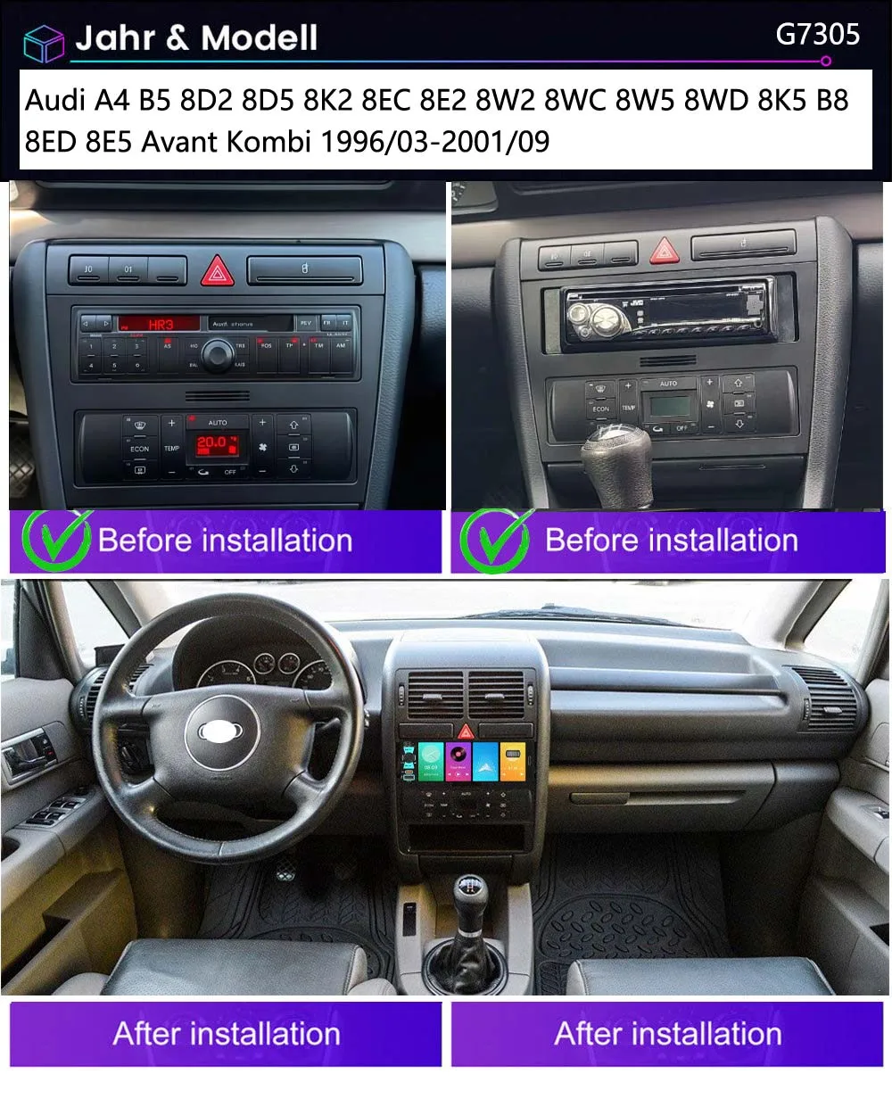Android Car radio Carpaly GPS Navigation+AHD Reverse camera For Audi A4 B5 8D2 8D5 8K2 8EC 8E2 8W2 8WC 8W5 8WD 8K5 B8 8ED 8E5
