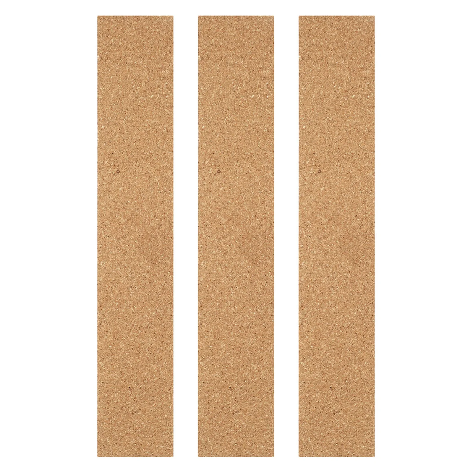 

3Pcs Cork Board Strips Brown Natural Wood Texture Frameless Memo Strips for Office Announcement Photo Display Home Supply