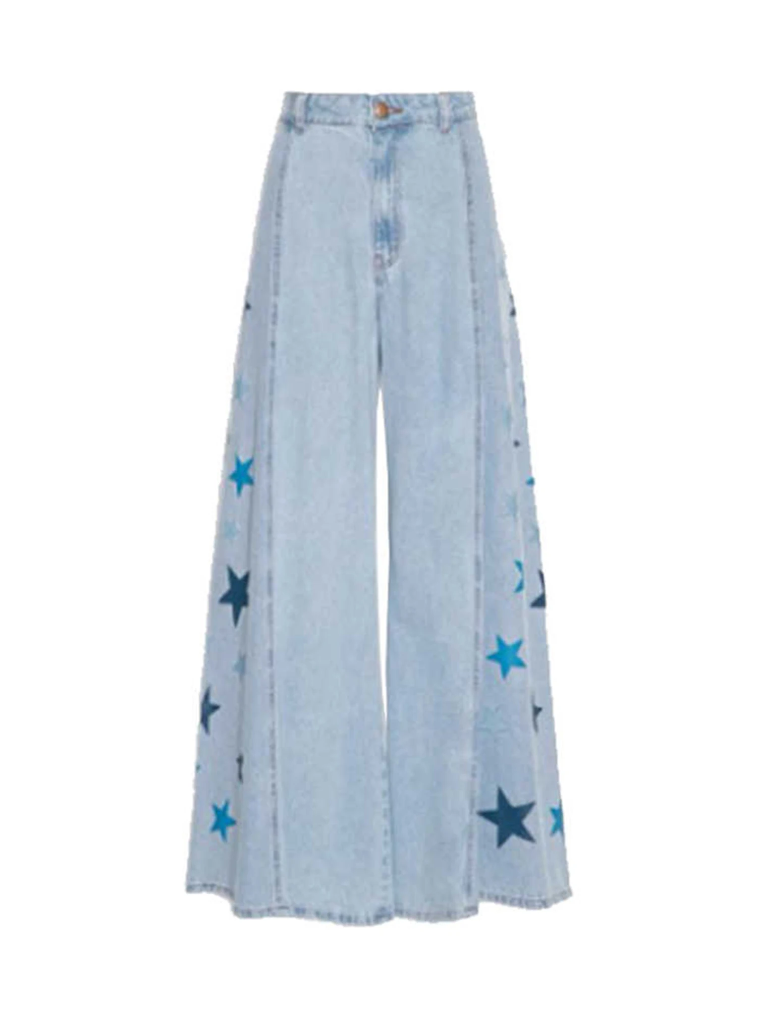 

Women Light Blue Baggy Y2k Star Jeans Japanese 2000s Style High Waist Jean Pants Vintage Harajuku Wide Leg Denim Trousers Autumn