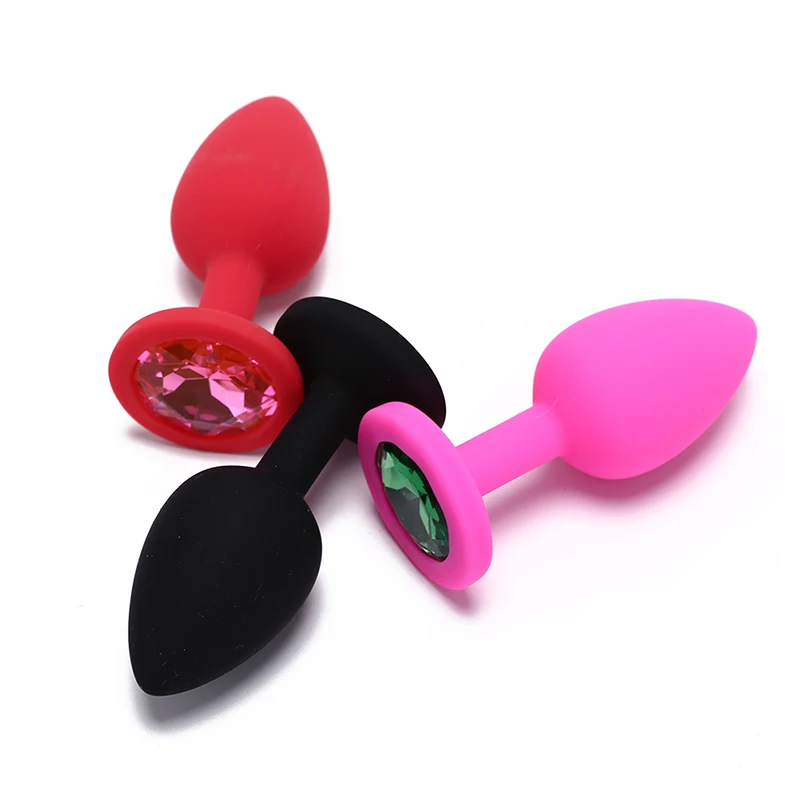 Sexy Silicone Anal Plug Massage Adult Sex Toys For Women Or Man Butt Plugs（Bottom Diamond Color Random）