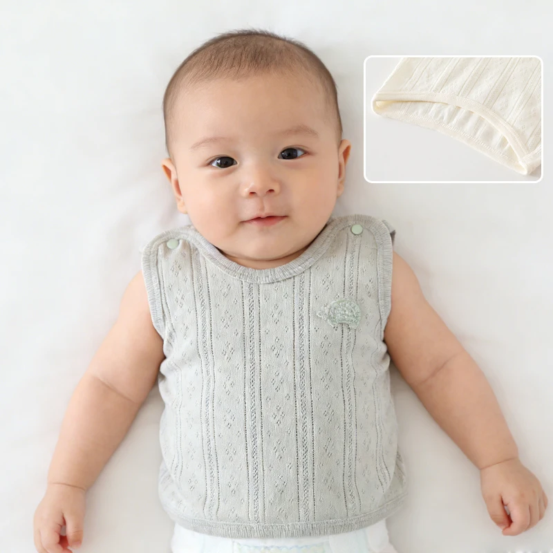 

Детская летняя тонкая майка из чистого хлопка класса А, дышащая, без рукавов, для новорожденных мальчиков и девочек