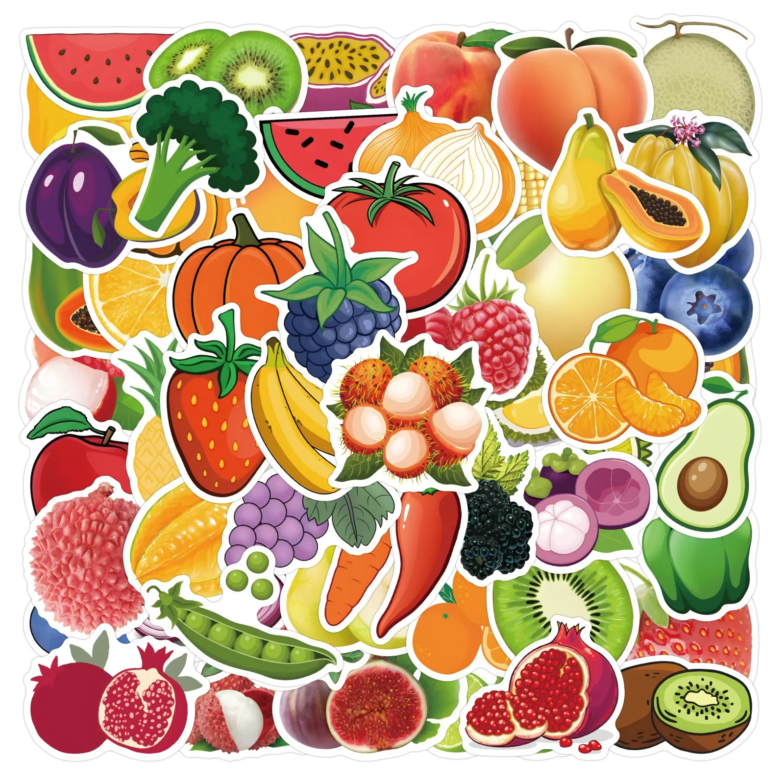 Vibrant Fruit Stickers - Waterproof Decals for Laptops, Motorcycles, Snowboards and More - Pack of 10/30/60/120pcs