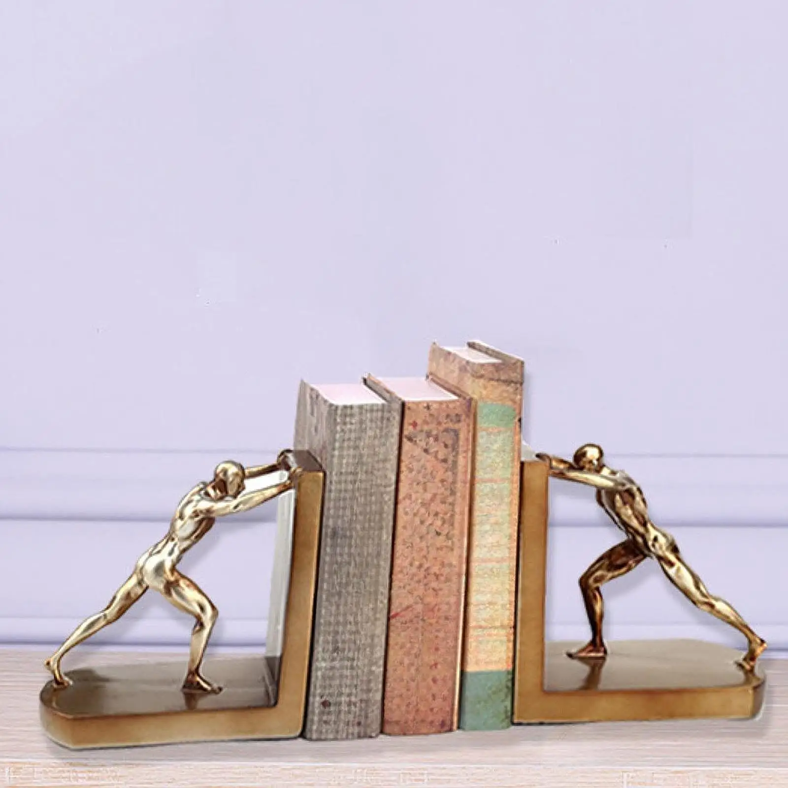 Modern Resin Man Bookends Bookshelf Book End Aesthetic Adornment Decorative Support for Study and Home