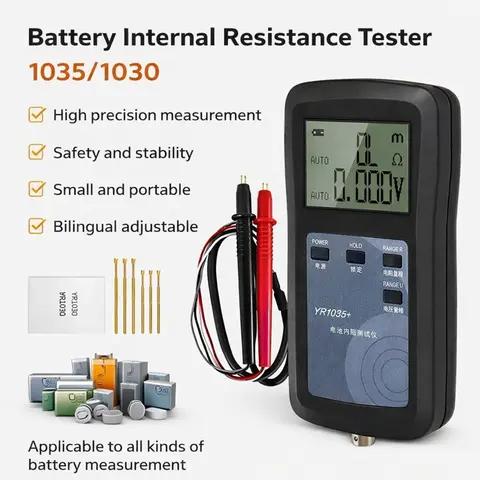 4-Wire YR1030+/YR1035+ High Precision Fast Lithium Battery Internal Resistance Tester For 100V Electric Vehicle 18650 Battery Pack