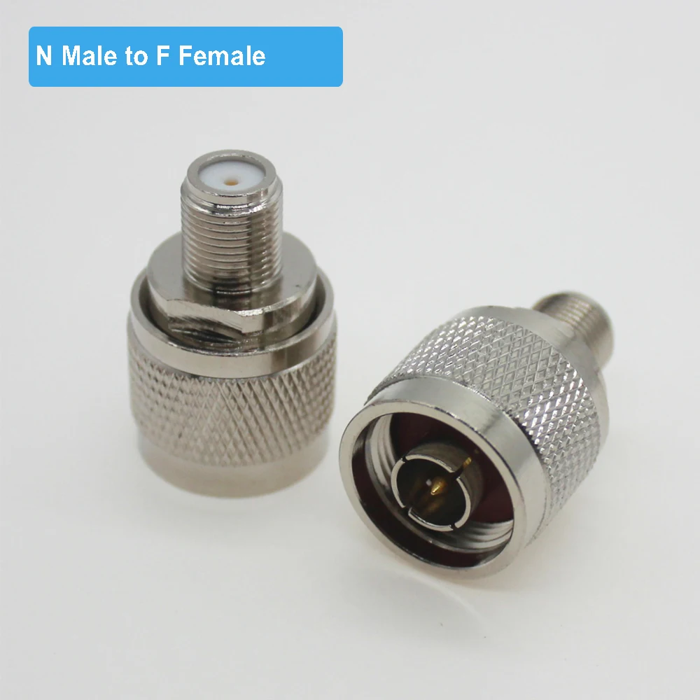 10 PCS/lot F Female Jack to N Male Plug Adapter RF Coaxial Connector Converter Straight Type