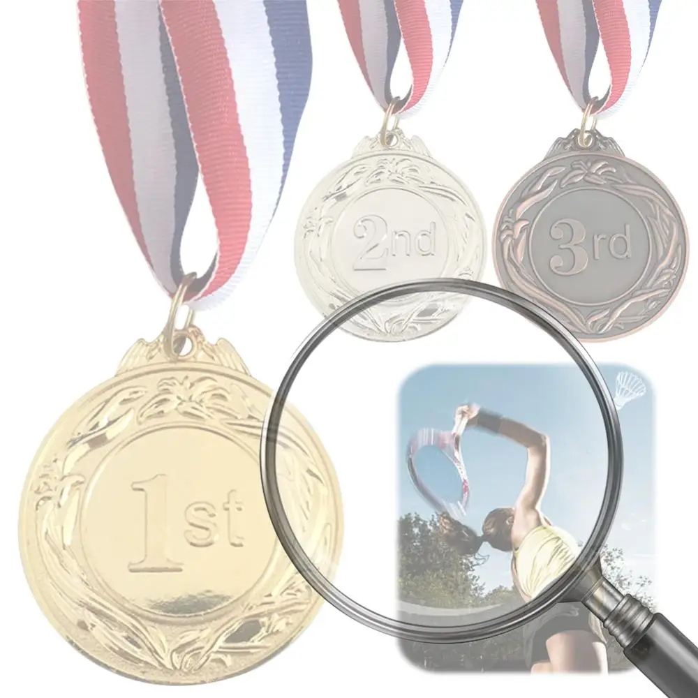 

Медали наградные 5 см (золото/серебро/бронза) с лентой на шею, металлические медали победителя, для соревнований, марафонов, спортивных мероприятий