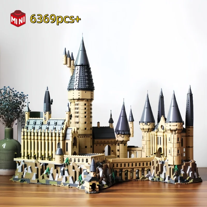MOC Magic Movie Castle School Wizardry Clock Tower Scenery Educational Building Blocks Bricks Micro Model Assembly Toy Kid Gift