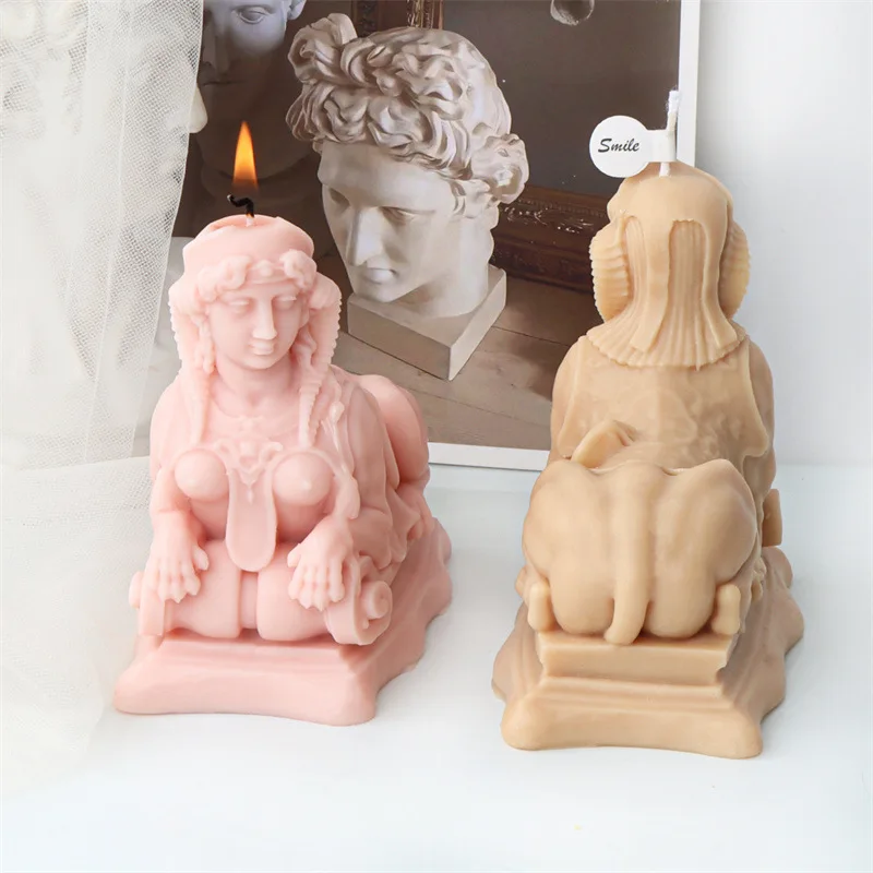 Egyptian Sphinx Queen Silicone Mold Gypsum form DIY Handmade Plaster Candle Ornaments Handicrafts Mold Hand Gift Making Kitchen