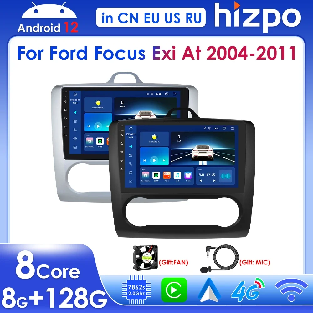 

Hizpo 9" Carplay Android Auto for Ford Focus Mk2 Radio 2din Car Multimedia Player GPS Navigation Stereo SWC BT DSP RDS 4G NO CAN