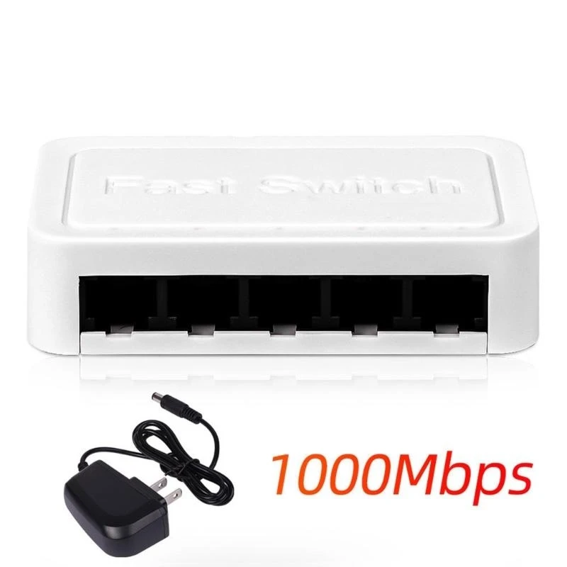 Gigabit Switcher 5 Port 10/100/1000Mbps Networks Ethernet RJ45 Hub Gigabit Ethernet Switcher Desktop Ethernet Splitter