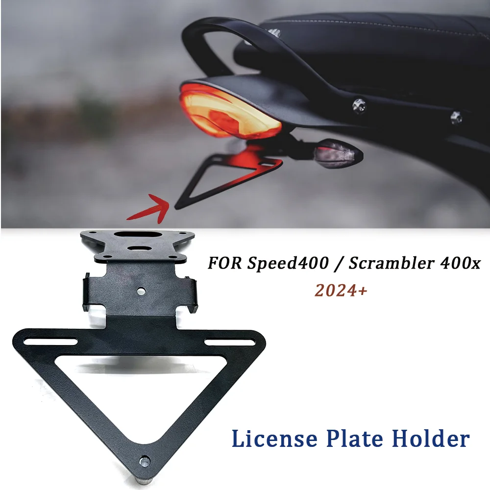 

For Triumph Speed400 & Scrambler 400X 2024+ Motorcycle Rear License Plate Holder Tail Tidy Fender Eliminator Accessories