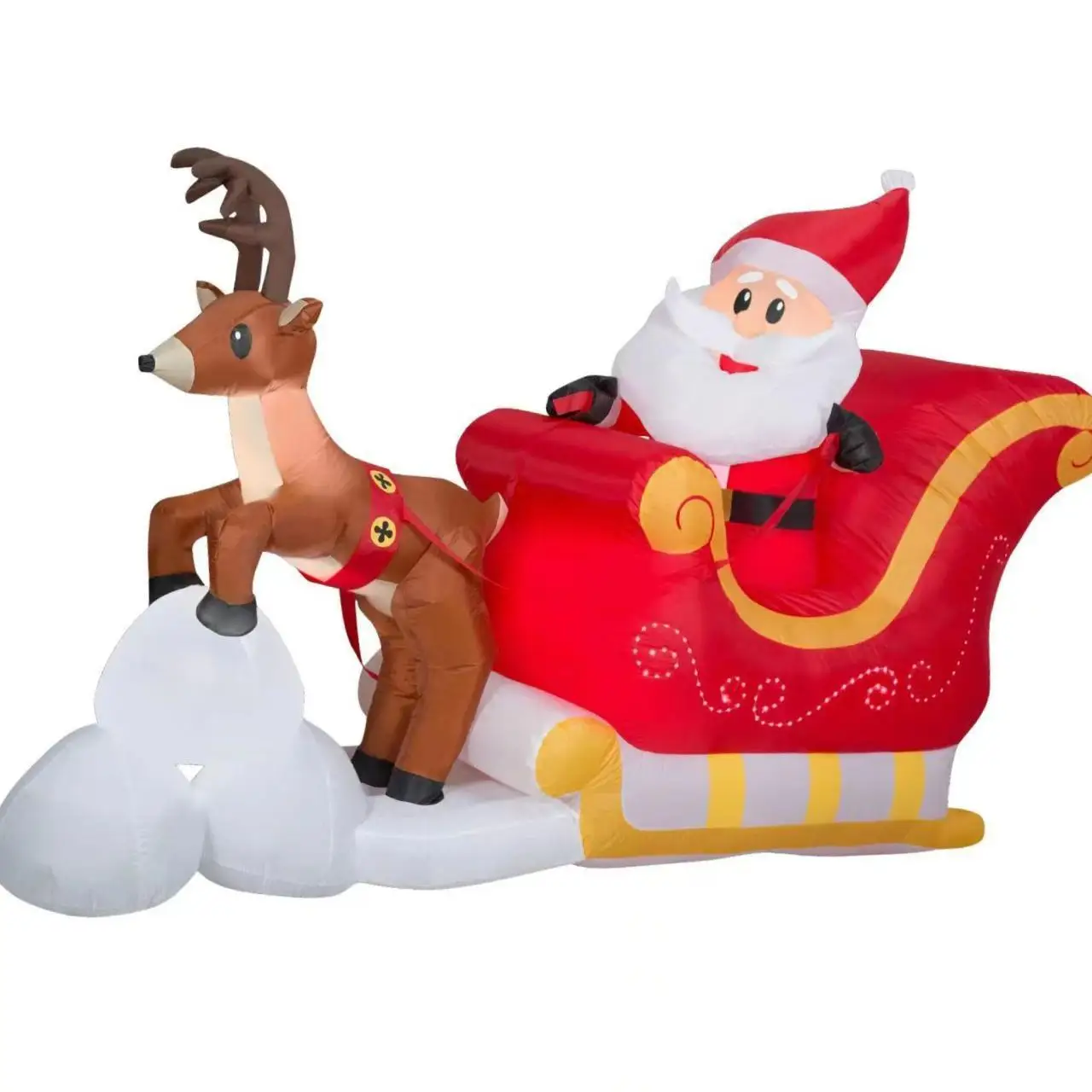 

Santa Claus on Sleigh Christmas Decoration Lighted Light up Christmas Christmas Party Party with Reindeer Blow up Santa Claus