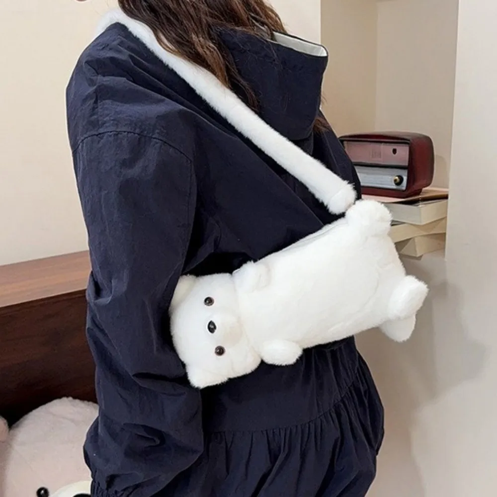 Pen Pouch Cartoon Standing Otter Crossbody Bag Large-capacity Portable Pencil Case Cute Stuffed Otter Shoulder Bag Girls