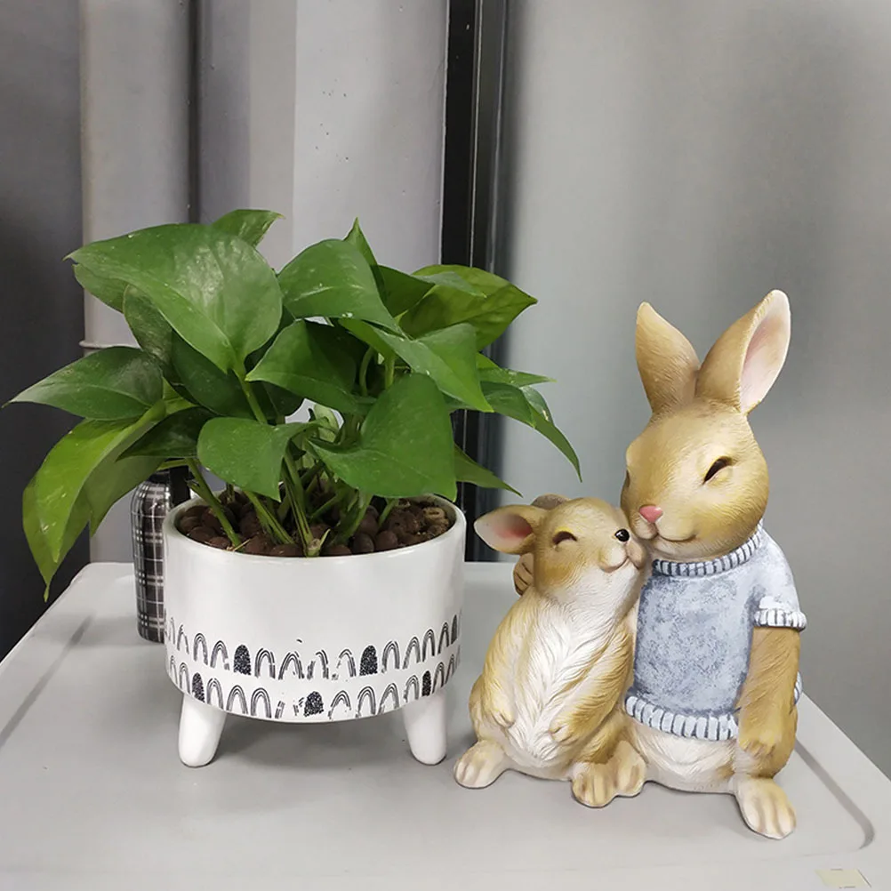 الإبداعية أرنب الراتنج ديكور حديقة المناظر الطبيعية زخرفة لطيف الأرنب تمثال للخارجية داخلي الديكور الراتنج الحيوان الحرفية هدية