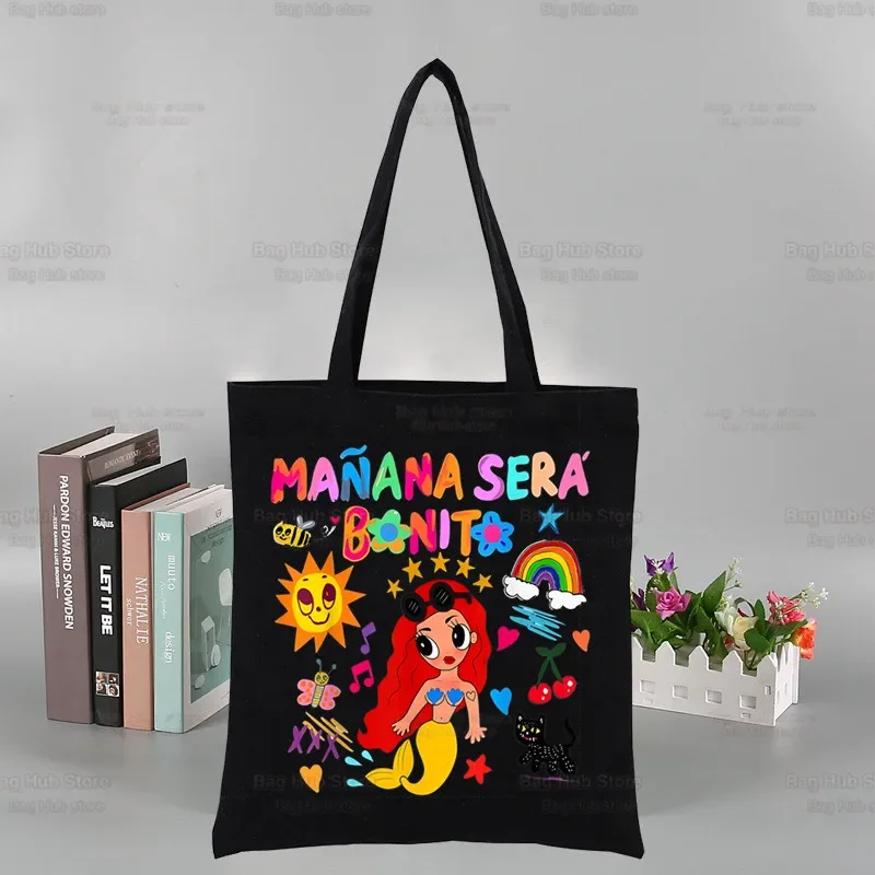 Karol G Merch Canvas Shoulder Bag, Shopper Bag, Bolsa de mercearia, Bolsas casuais, juntas serão agradáveis sacos de compras, Manana Sera Bonito