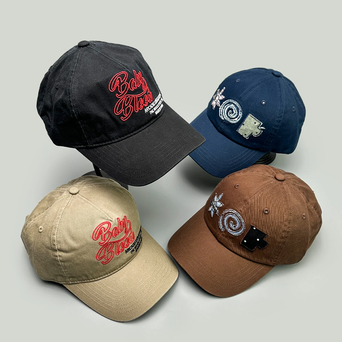 

Niche Korean Floral Letter Embroidery Baseball Hats New Men Women Sunshade Retro Versatile Personal Fashion Hip-hop Peaked Caps