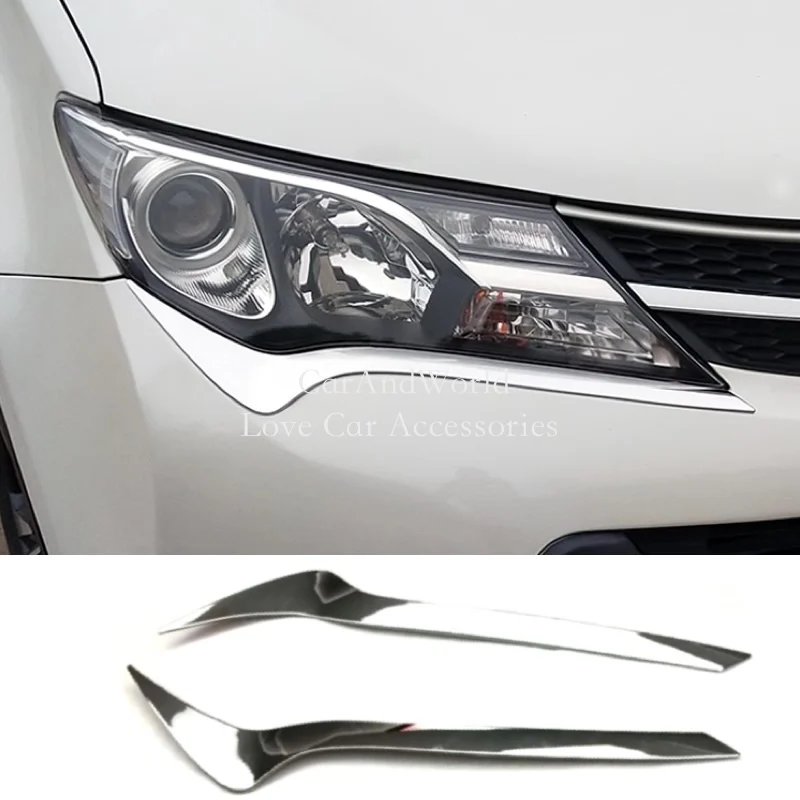 For TOYOTA RAV4 Front Headlights Eyebrow Decoration Head Light Lamp Cover Trim RAV 4 2013-2018 ABS Car-styling parts Accessorie