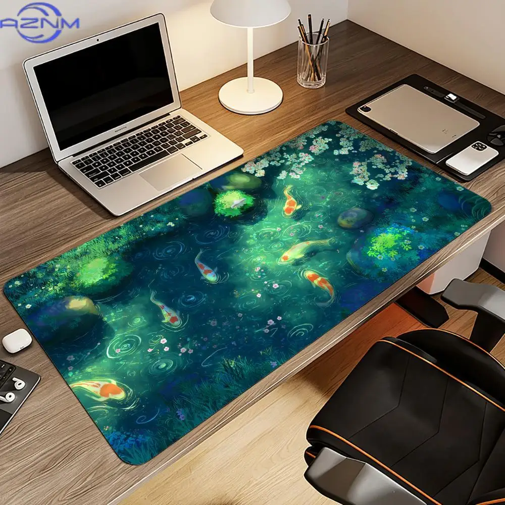 Gaming Mouse Pads Koi Taichi Neutral Table Mats Computer Mousepad Company Big Deskmat 90x40 Large Gamer Mousepads Fish Mouse Mat