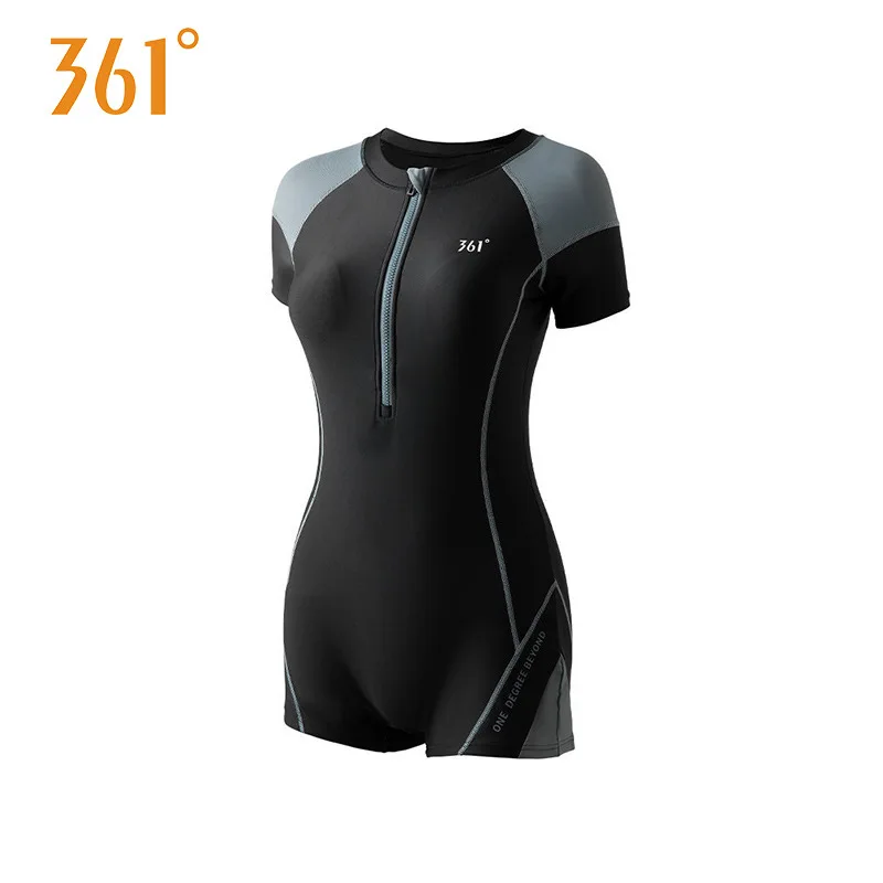 361°Women Professional One Piece Quick-Drying Knee Length Surfing Competition SwimSuit Front Zipper Push Up Bathing SwimWear