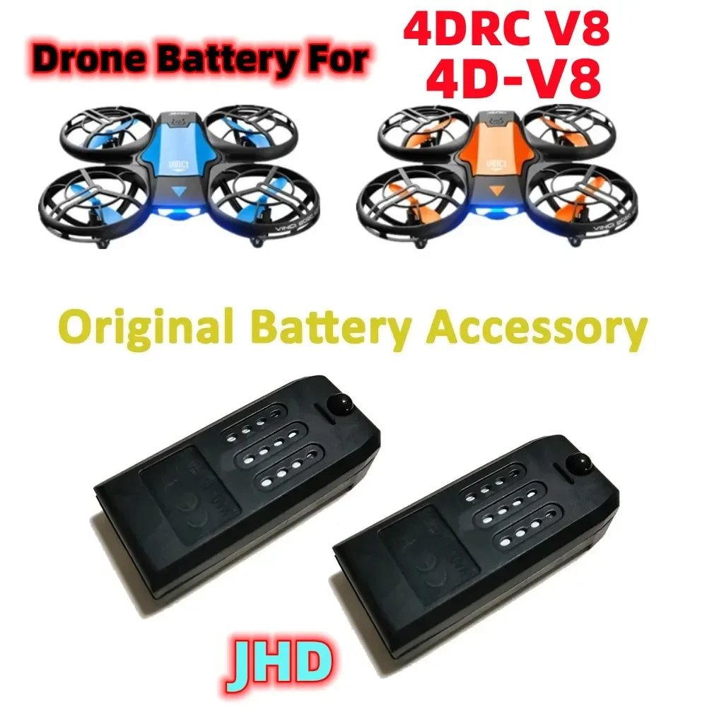 JHD asli 4DRC V8 4D-V8 RC baterai Drone 650mAh 4DRC-V8 V8 Aksesori Drone V8 baterai pesawat RC