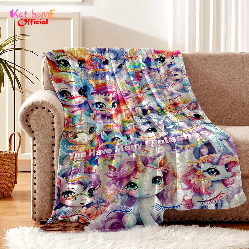 

Unicorn Blanket For Girls Soft Rainbow Lashes Fleece Sofa Throws Blanket Birthday Baby Toddler Teen Adult and Kid Unicorn Gifts