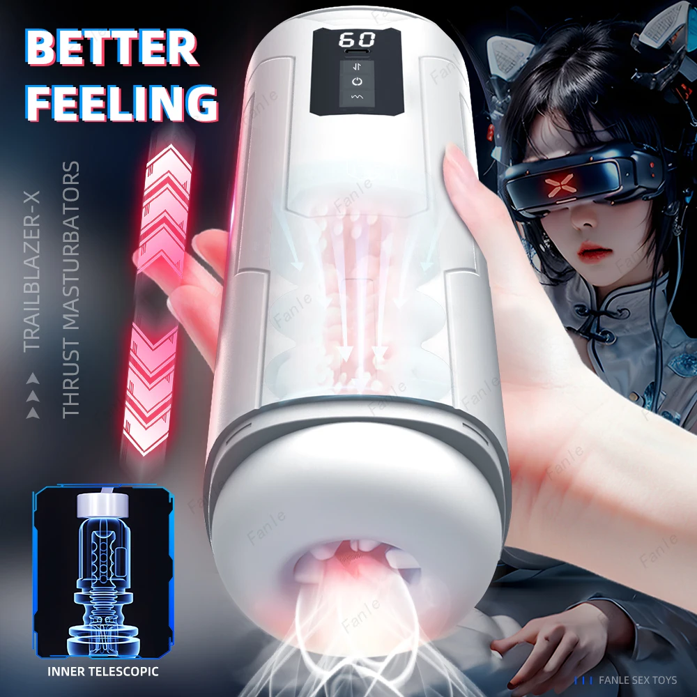 Automatic Telescopic Sucking Male Masturbator Cup Pussy Blowjob Machine Thrusting Vibration Masturbation Adult Sex Toys for Men