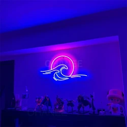 Sun Wave Neon Sign Wave Sunset Sun Ocean Sunrise Custom LED Neon Sign Personalized Gift Dimmable Neon Sign Home Wall Decoration