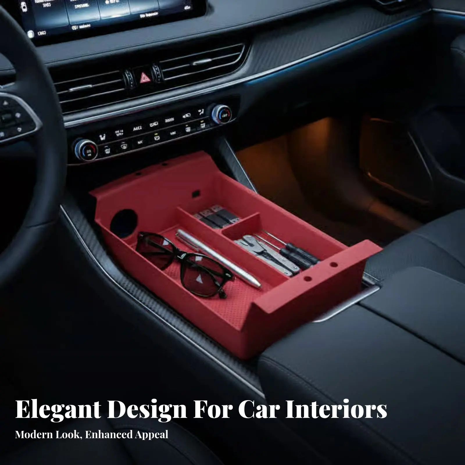 

Center Console Armrest Silicone Storage Box for Model 7 Model 8 Type 9, Partition Organizer, Car Interior Accessory, Custom Fit