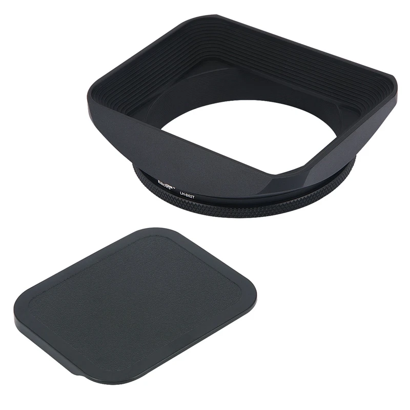 Haoge 62mm Square Metal Screw-in Mount Lens Hood Shade with Cap for Hasselblad XCD 45Pmm F/4 Lens