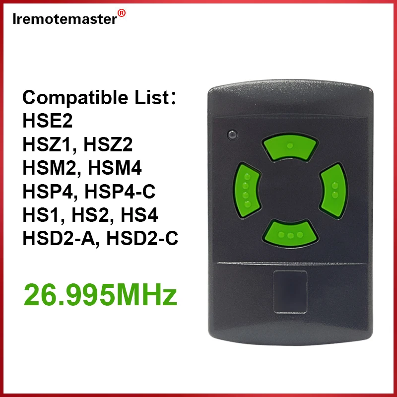 

Clone HORMANN 26.995MHz HSM4 HS4 HSE4 HSM2 HSE2 HS1 HS2 HSZ1 HSZ2 Garage Door Remote Control