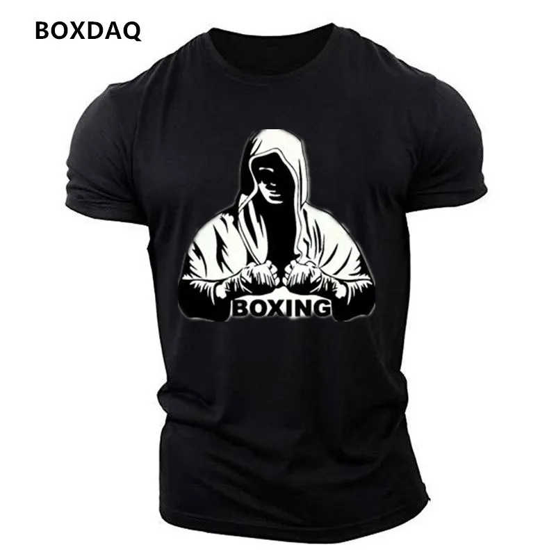 Fashion Boxing Sports Men's Casual T-Shirts Summer Short Sleeve 3d Print Gym Workout Sporty Tops 6XL Plus Size Street Tee