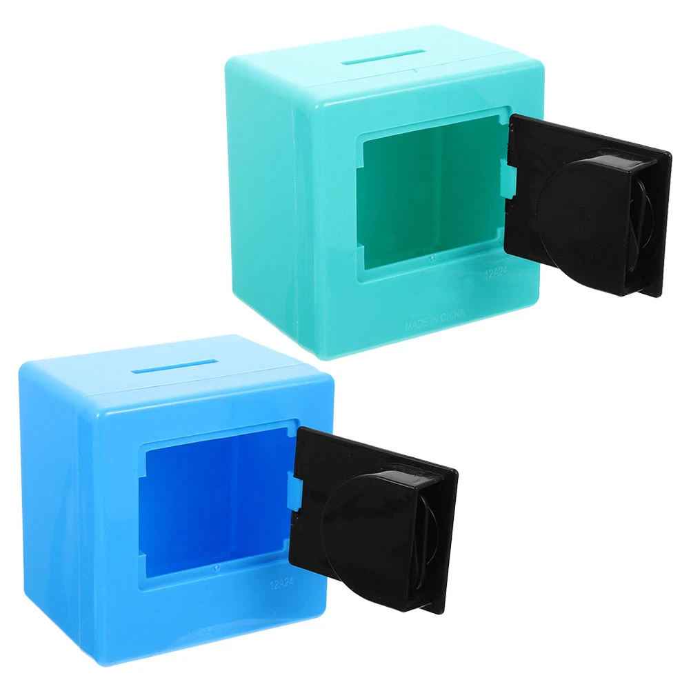 

2Pcs Children Safe Toys Mini Money Bank Kids Coin Storage Jar Password Lock Real Coin Savings Awareness Change Holder Box