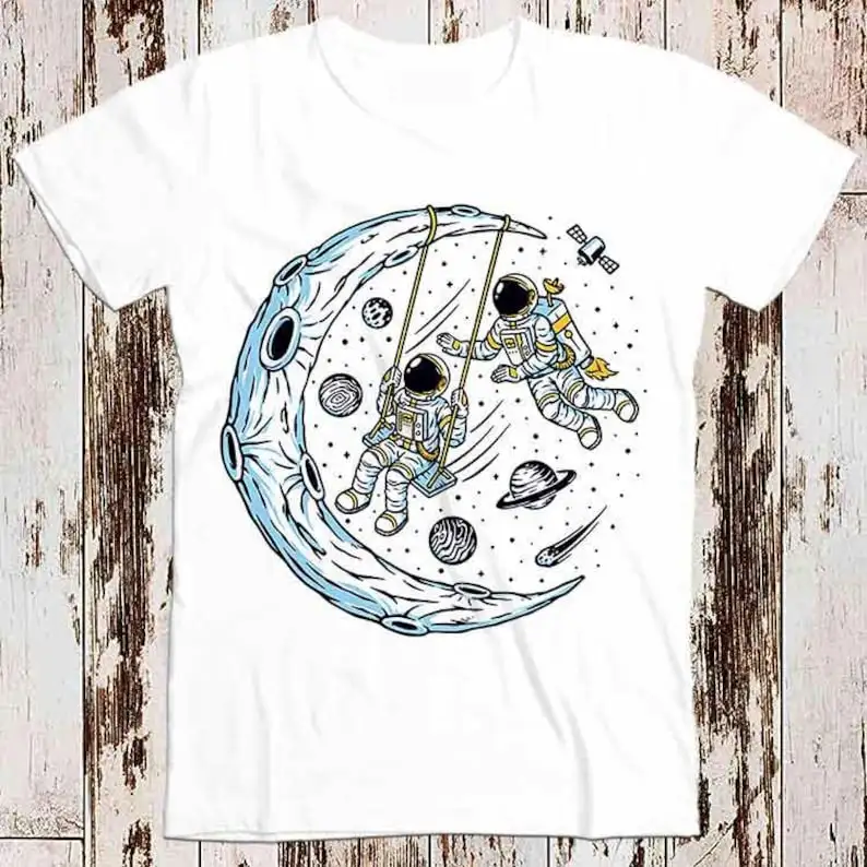 

Astronaut Universe Is My Playground Illustration Art Super Cool Best Gift Top Tee T Shirt 8846