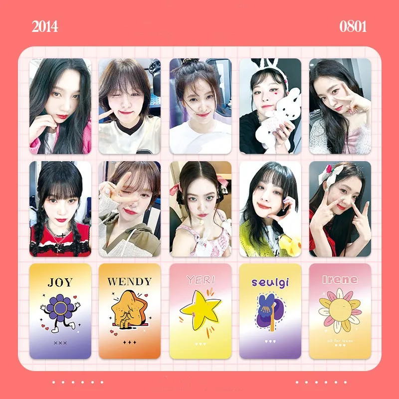 

6Pcs/Set KPOP Seulgi Irene Wendy Korean Style Photocards Joy Yeri Fashion Lomo Cards Selfie Poscards Fans Surprise Birthday Gift