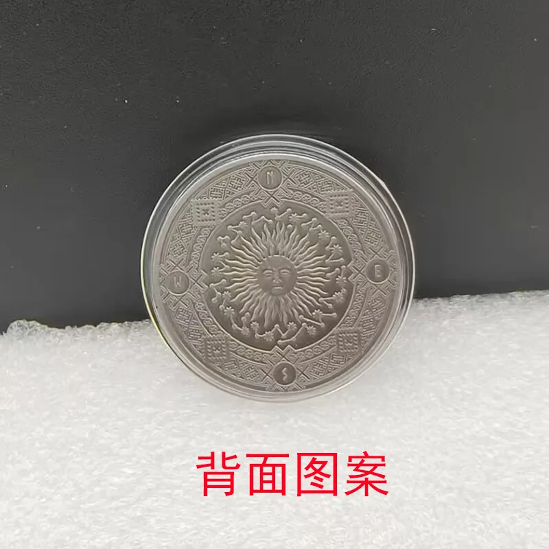 Twelve Constellations Sun Moon God Lucky Coin Ancient Blue Copper Colored Commemorative Medal European and American Colored Coin