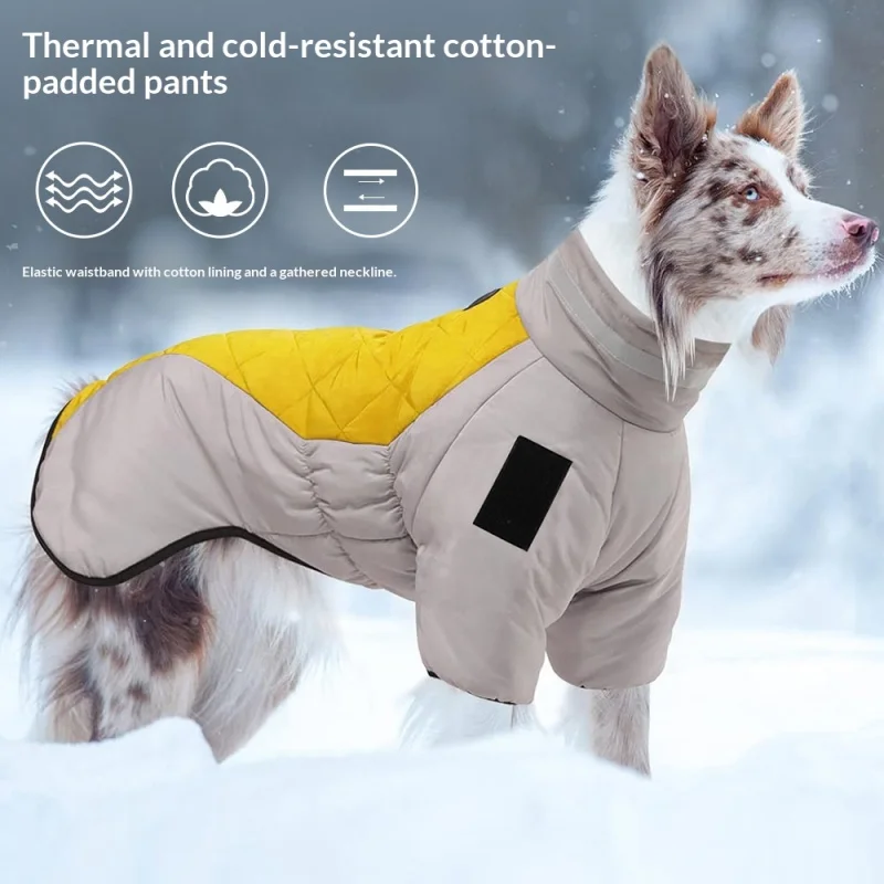 

All-Weather 2-Leg Dog Jacket-Windproof Waterproof Thermal Coat with Reflective Strips Outdoor Winter Apparel Medium/Large dogs