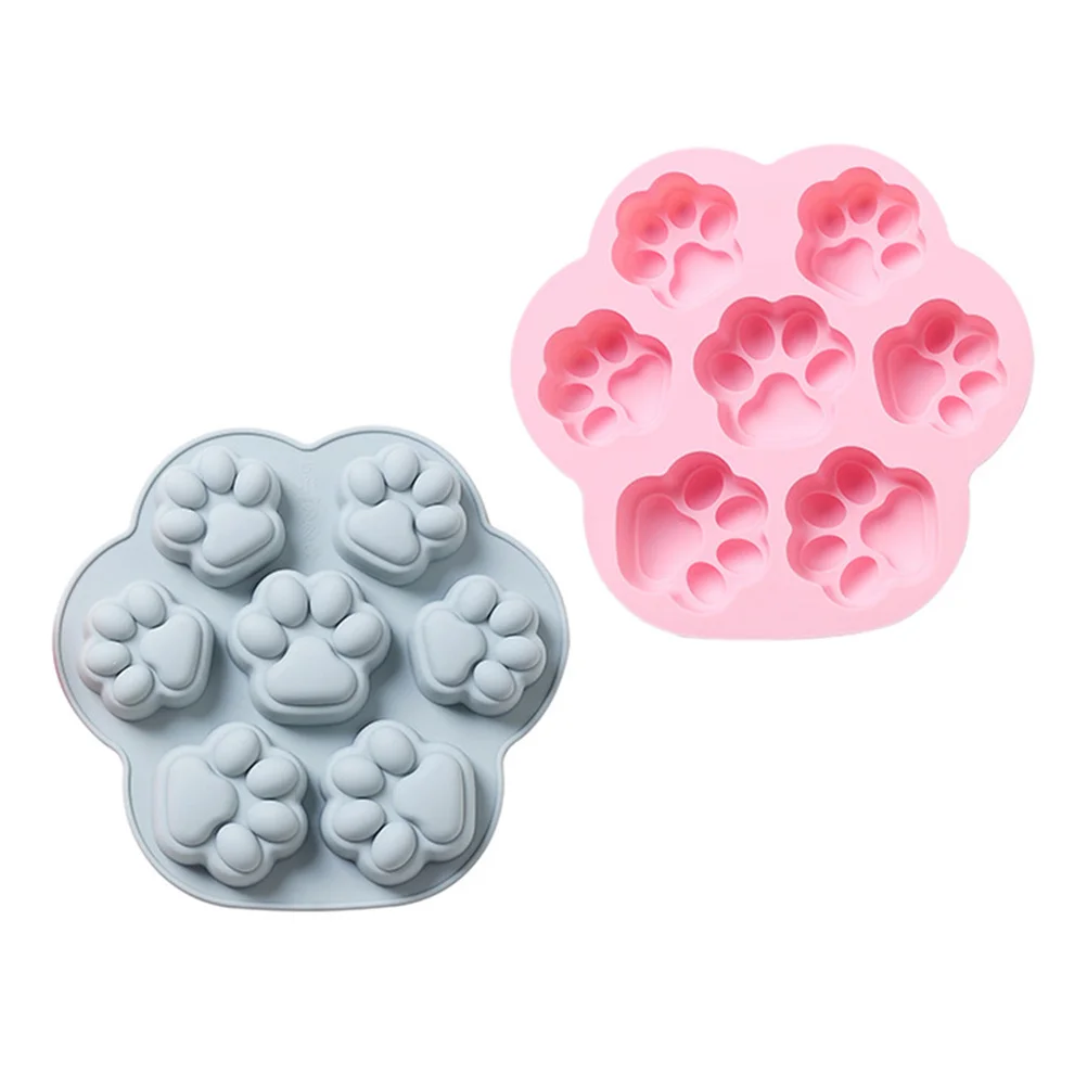 

2Pcs Cat Paw Molds Pink Blue Dessert Baking Supplies Easy Clean DIY Gift Dessert Molds Household Baking Mold