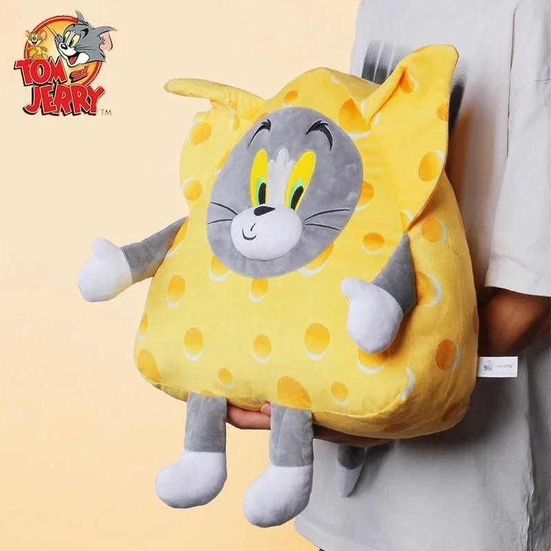 38 cm Tom e Jerry carino formaggio peluche bambola sonno divano cuscino morbido e confortevole peluche giocattolo e portachiavi Jerry formaggio da 10 cm