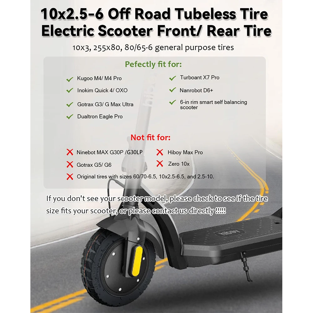 10 Inch 10x2.50 Off Road Inner Outer Tyre 10*2.50 Tire for Self Balancing Kugoo M4 Zero 10X Electric Scooter Accessories Parts - view 2