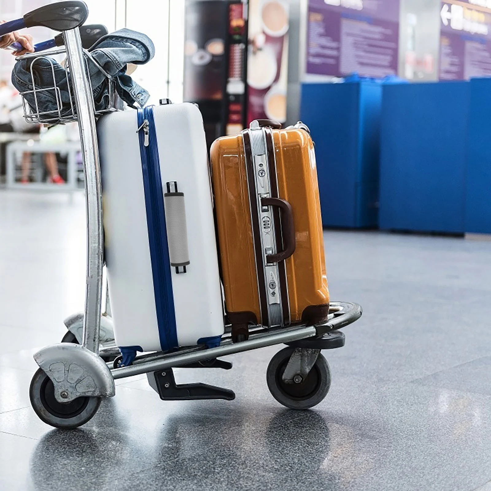 

2Pcs Wrap Around Luggage Handle Covers Bag Handle Grips Soft Padded Sleeve Protectors for Suitcase Travel Work Trip Camping