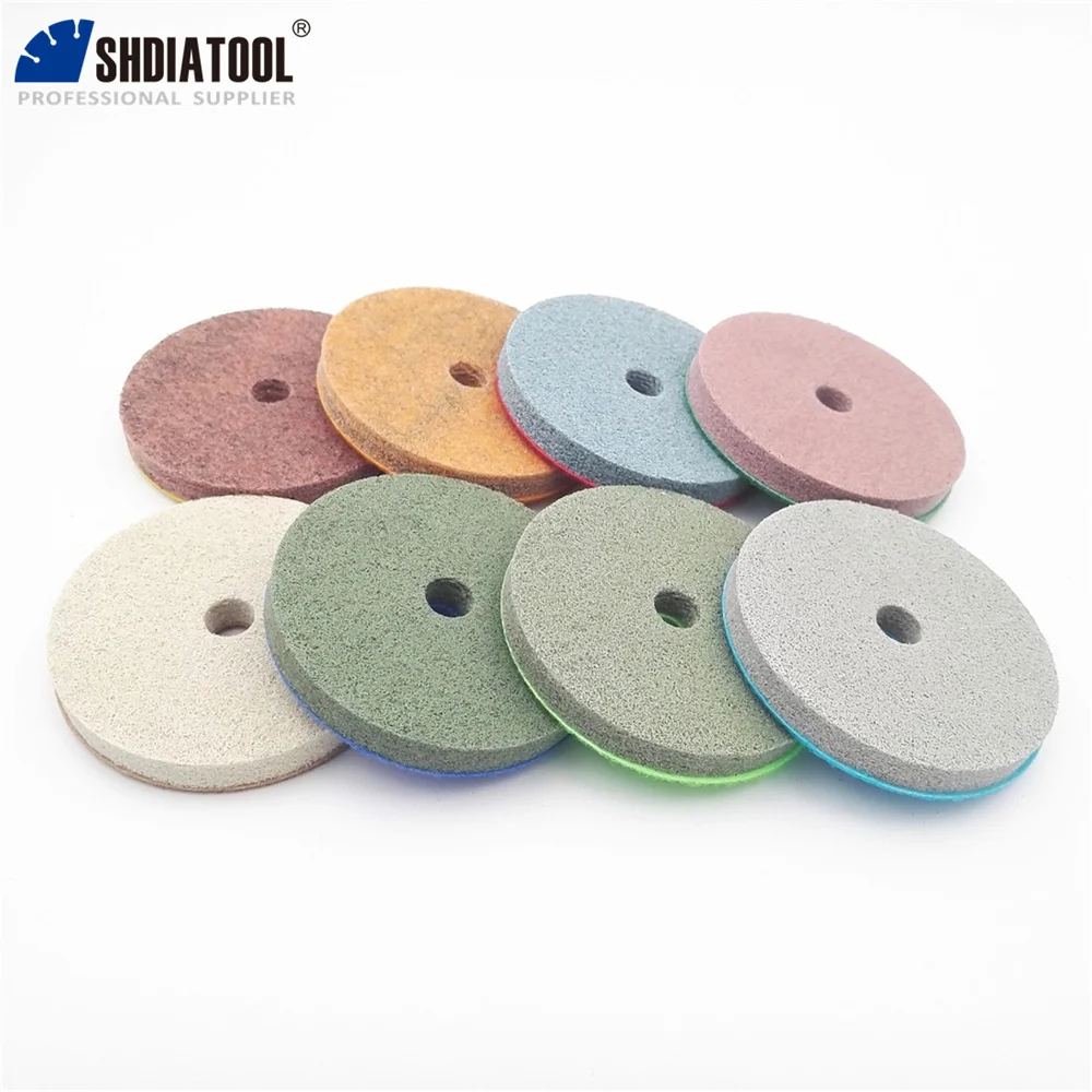 DIATOOL 10 cái 4 inches Kim Cương Sponge Đánh Bóng Pads Cho Đá Mềm Đá Cẩm Thạch Đá Nhân Tạo Terrazzo Grit #300 Đường Kính 100 MÉT