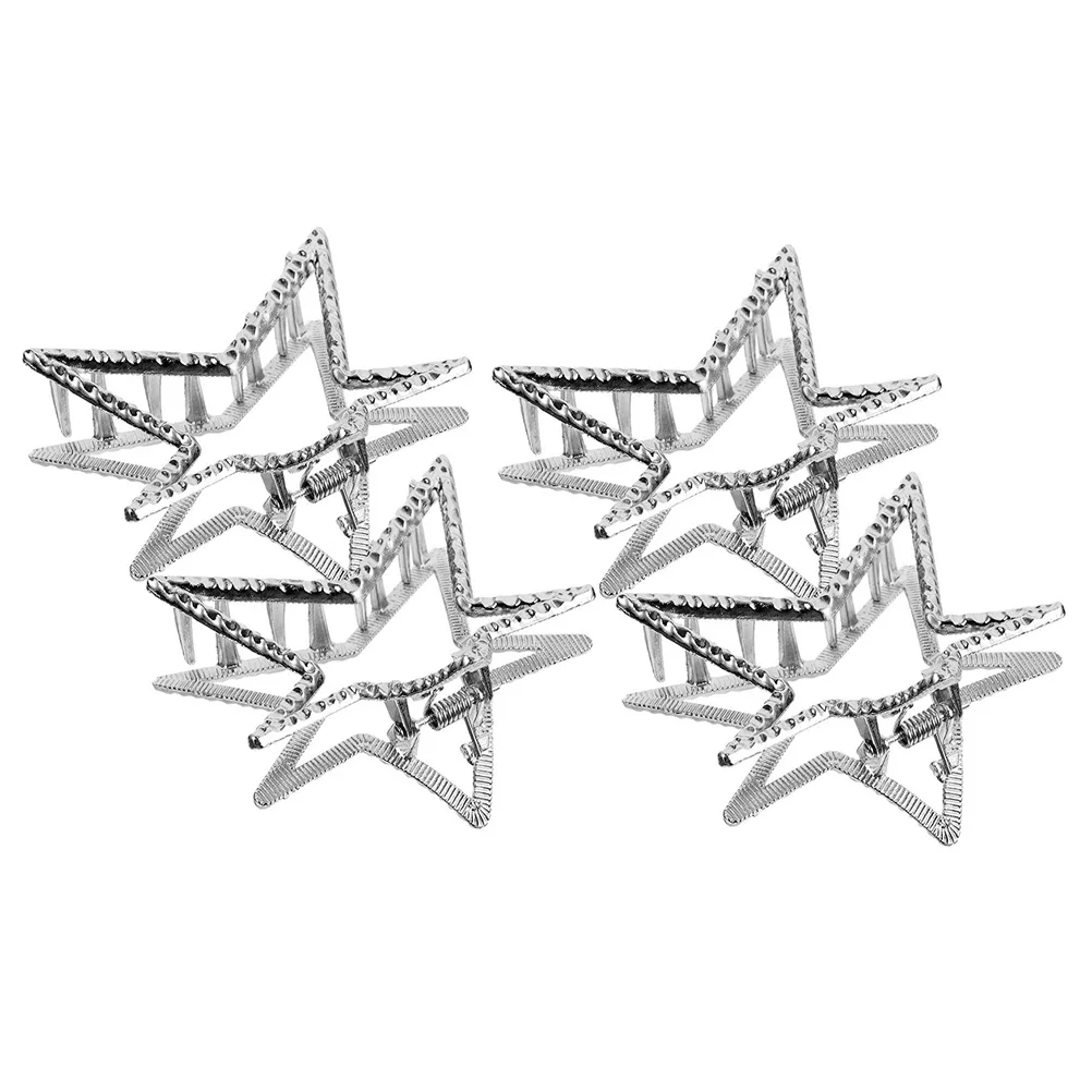 

4 Pcs Hair Clips Pentagram Hairpin Decoration Back of Head Cute Barrettes Miss Key