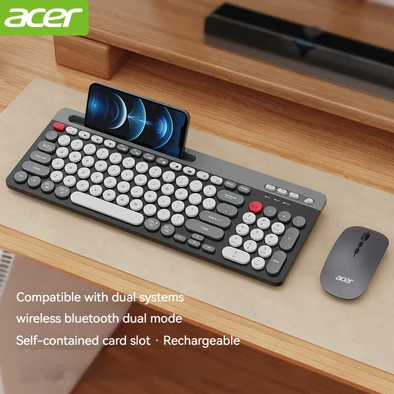 

Acer Bluetooth Wireless Keyboard or Mouse Set Keyboard And Mouse Charging Dual-mode Desktop Apple Ipad For Office Use