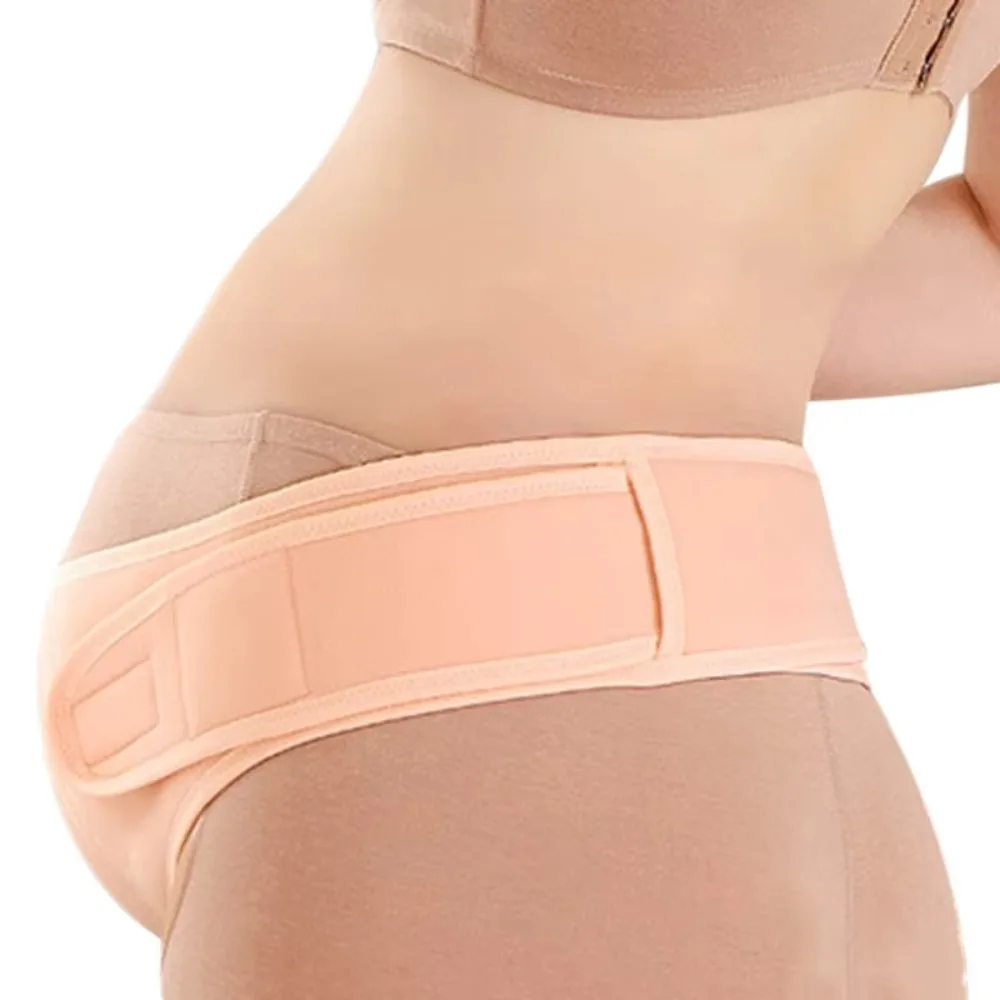 Adjustable Waist Maternity Support Belt Breathable Curved Design Maternity Belly Bands Cross Back Elastic