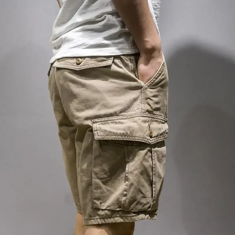 Bermuda Short Pants for Men with Pockets Half Khaki Mens Cargo Shorts Luxury Strech Front Pocket Comfortable Summer Designer Y2k