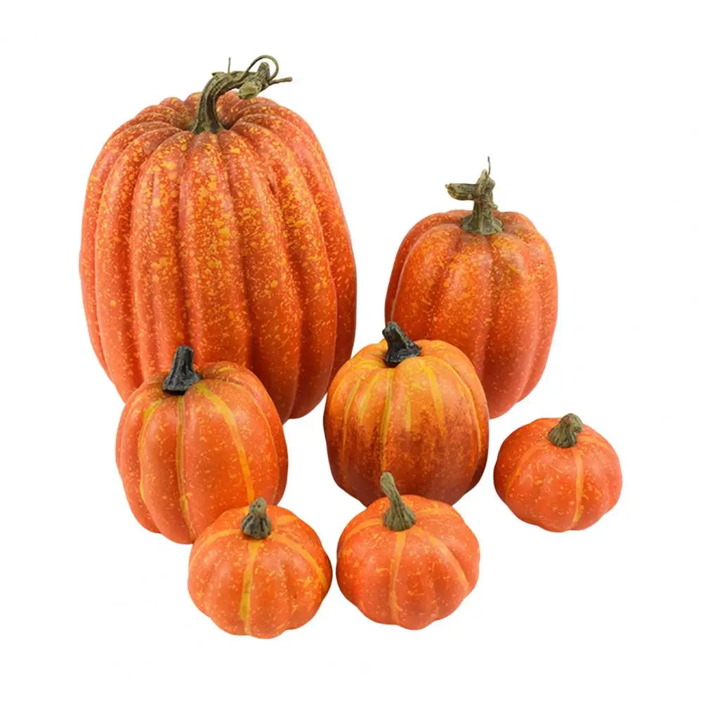 

Artificial Pumpkin Ornament Harvested Artificial Pumpkins Festive Foam Pumpkin Assortment for Thanksgiving Halloween Decor 7