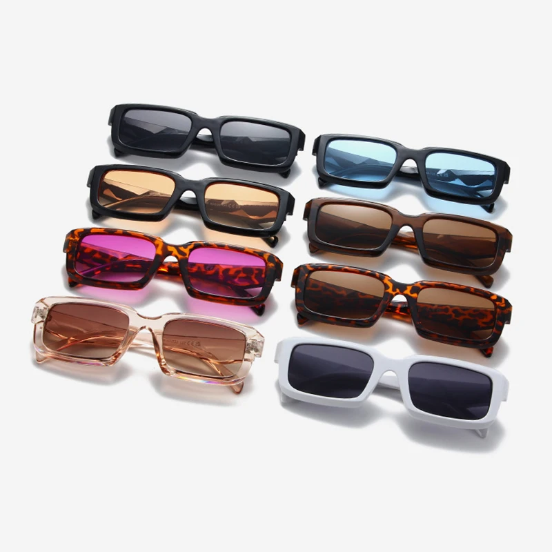 Fashion Rectangle Sunglasses Women For Men 2024 Luxury Brand Designer Sun Glasses Vintage Punk Popular Pink Eyeglasses UV400