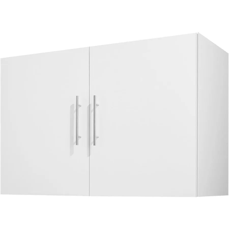 

Laundry Room Wall Cabinet 2Tier Wall Mounted Hanging Cabinet with 2 Doors Cupboard Organizer with Adjustable Shelf for Bathroom