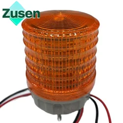 Zusen TB5051-Y 작은 노란색 신호등 스트로브 점멸, 항상 켜짐 3 가지 모드 스위치 경고 LED 조명, 12V, 24V, 110V, 220V